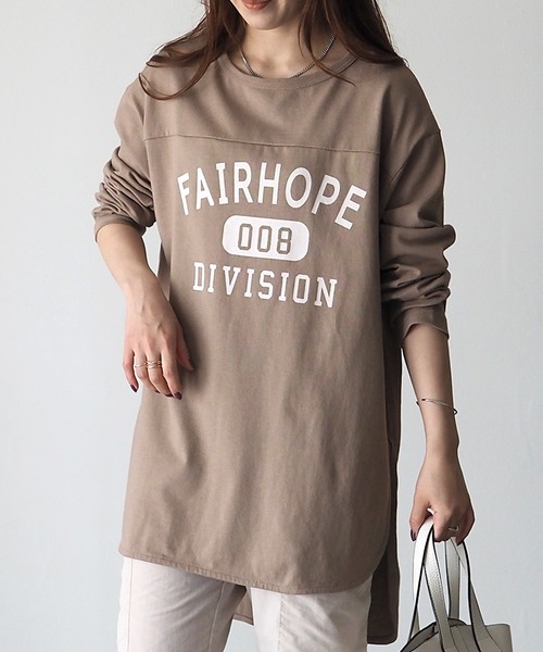 Riberry（リベリー）の「FAIRHOPE フットボールTシャツ/カレッジTシャツ（Tシャツ/カットソー・レディース・オフホワイト/スミクロ/モカ/ブルー/グリーン/ピンク/ホワイト×グリーン/ホワイト×ブラック・FREE）」の16枚目の写真