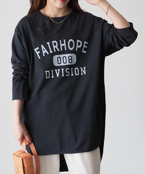 Riberry（リベリー）の「FAIRHOPE フットボールTシャツ/カレッジTシャツ（Tシャツ/カットソー・レディース・オフホワイト/スミクロ/モカ/ブルー/グリーン/ピンク/ホワイト×グリーン/ホワイト×ブラック・FREE）」の19枚目の写真