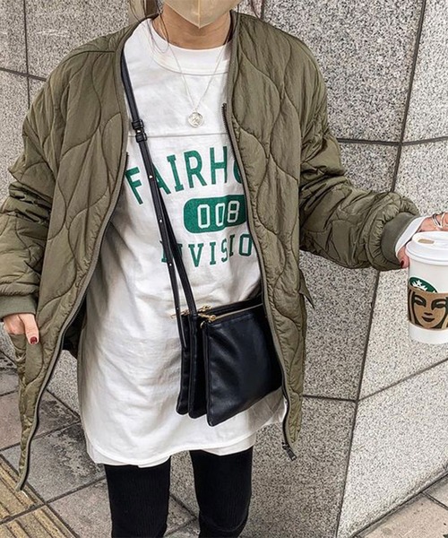 Riberry（リベリー）の「FAIRHOPE フットボールTシャツ/カレッジTシャツ（Tシャツ/カットソー・レディース・オフホワイト/スミクロ/モカ/ブルー/グリーン/ピンク/ホワイト×グリーン/ホワイト×ブラック・FREE）」の11枚目の写真