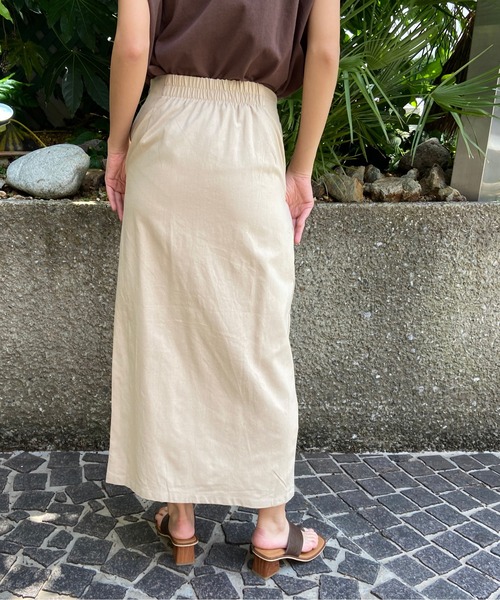AZUL ENCANTO（アズールエンカント）の「リネンライクロングスカート（スカート・レディース・アイボリー/ベージュ・FREE）」の10枚目の写真