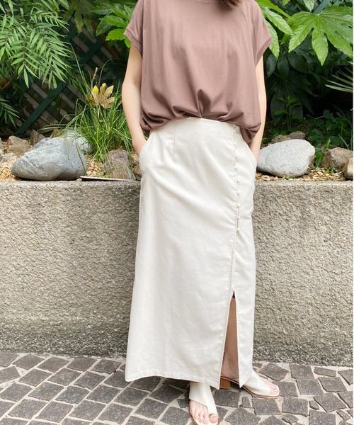 AZUL ENCANTO（アズールエンカント）の「リネンライクロングスカート（スカート・レディース・アイボリー/ベージュ・FREE）」の9枚目の写真