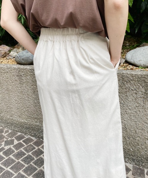 AZUL ENCANTO（アズールエンカント）の「リネンライクロングスカート（スカート・レディース・アイボリー/ベージュ・FREE）」の11枚目の写真