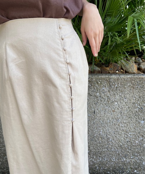 AZUL ENCANTO（アズールエンカント）の「リネンライクロングスカート（スカート・レディース・アイボリー/ベージュ・FREE）」の8枚目の写真