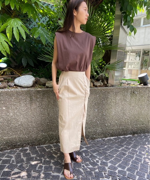 AZUL ENCANTO（アズールエンカント）の「リネンライクロングスカート（スカート・レディース・アイボリー/ベージュ・FREE）」の22枚目の写真