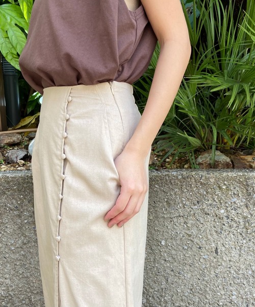 AZUL ENCANTO（アズールエンカント）の「リネンライクロングスカート（スカート・レディース・アイボリー/ベージュ・FREE）」の20枚目の写真