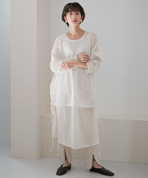 KBF（ケイビーエフ）の「メッシュデザインカットソー∴（Tシャツ/カットソー・レディース・ホワイト/ブラック・ONE）」の19枚目の写真