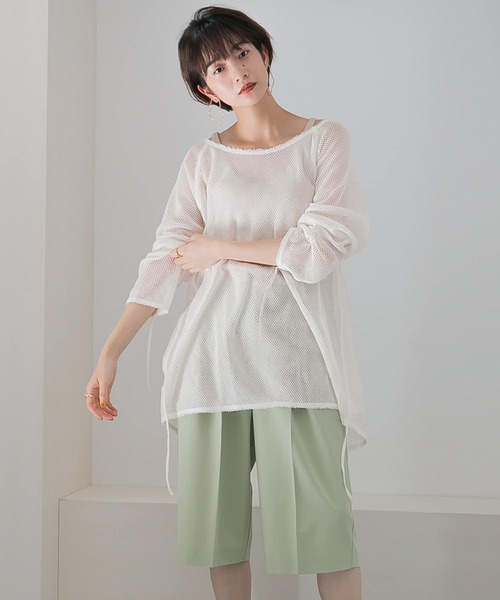 KBF（ケイビーエフ）の「メッシュデザインカットソー∴（Tシャツ/カットソー・レディース・ホワイト/ブラック・ONE）」の21枚目の写真