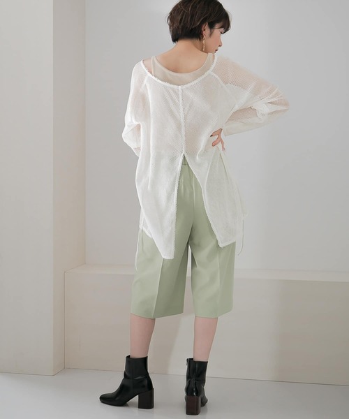 KBF（ケイビーエフ）の「メッシュデザインカットソー∴（Tシャツ/カットソー・レディース・ホワイト/ブラック・ONE）」の12枚目の写真