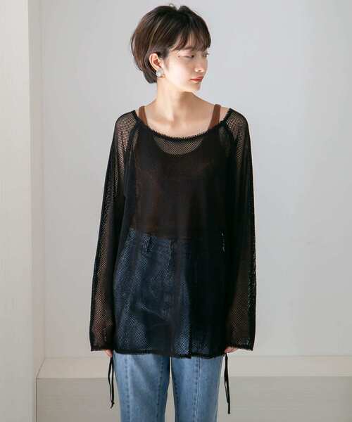 KBF（ケイビーエフ）の「メッシュデザインカットソー∴（Tシャツ/カットソー・レディース・ホワイト/ブラック・ONE）」の17枚目の写真