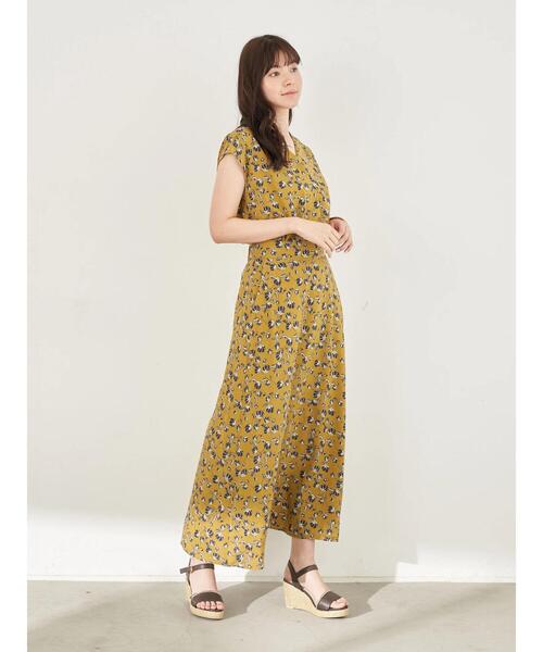 YECCA VECCA（イェッカヴェッカ）の「花柄ロングスカート　＊（スカート・レディース・ネイビー/マスタード・SMALL/MEDIUM）」の9枚目の写真