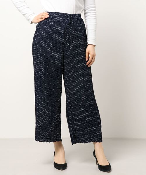 Te chichi TERRASSE(テチチテラス)の「柄アソートプリーツ加工パンツ(その他パンツ・レディース・ベージュ/ネイビー/ブラック/グリーン・フリ-)」の4枚目の写真