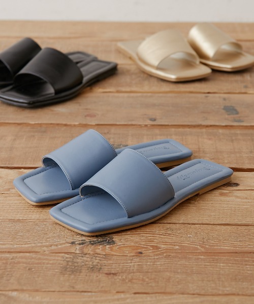 CIAOPANIC TYPY(チャオパニックティピー)の「スクエアトゥフラットサンダル(サンダル・レディース・ブラック/ブラウン/ゴールド/ブルー・38/36/37)」の7枚目の写真