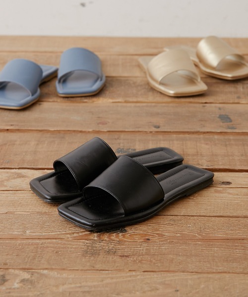 CIAOPANIC TYPY(チャオパニックティピー)の「スクエアトゥフラットサンダル(サンダル・レディース・ブラック/ブラウン/ゴールド/ブルー・38/36/37)」の15枚目の写真