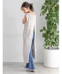バックスリットクロシェワンピース
