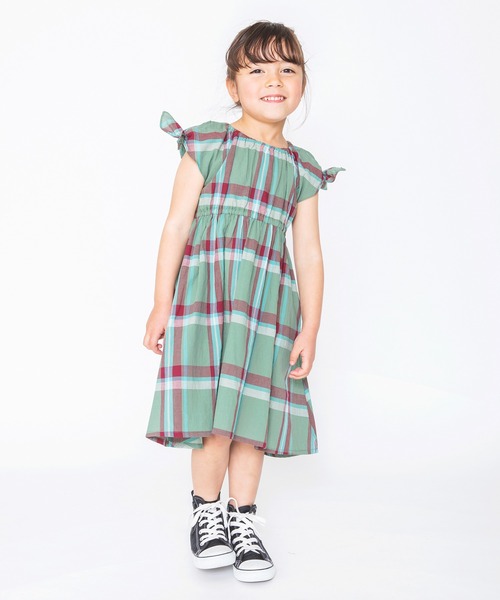 BRANSHES（ブランシェス）の「【ペア】チェック柄半袖ワンピース