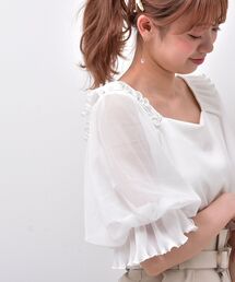 MAJESTIC LEGON | ☆ガーリースリーブ半袖トップス(Tシャツ/カットソー)