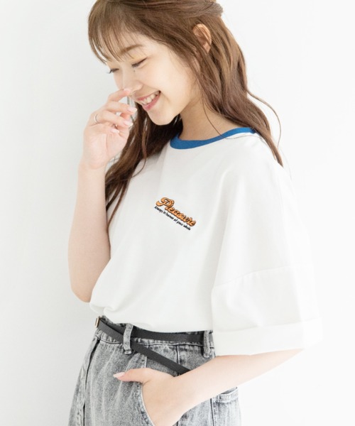 Mysa&Liina（ミーサリーナ）の「BACKプリントBIGT（Tシャツ/カットソー・レディース・オフホワイト/ピンク/ブルー/チャコールグレー・M）」の8枚目の写真