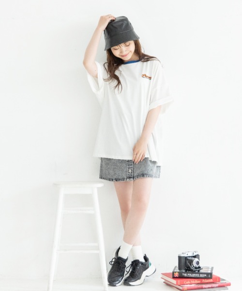 Mysa&Liina（ミーサリーナ）の「BACKプリントBIGT（Tシャツ/カットソー・レディース・オフホワイト/ピンク/ブルー/チャコールグレー・M）」の11枚目の写真