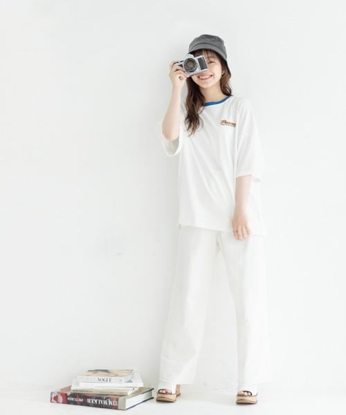 Mysa&Liina（ミーサリーナ）の「BACKプリントBIGT（Tシャツ/カットソー・レディース・オフホワイト/ピンク/ブルー/チャコールグレー・M）」の21枚目の写真