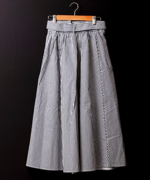 FUNALIVE（ファンアライブ）の「【Cest Tout】ストライプ切り替え ラップスカート（スカート・レディース・ネイビー/ブラック・L/M）」の11枚目の写真