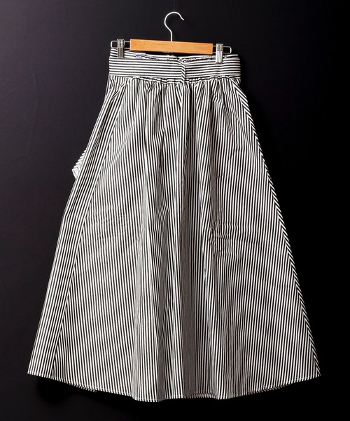 FUNALIVE（ファンアライブ）の「【Cest Tout】ストライプ切り替え ラップスカート（スカート・レディース・ネイビー/ブラック・L/M）」の5枚目の写真