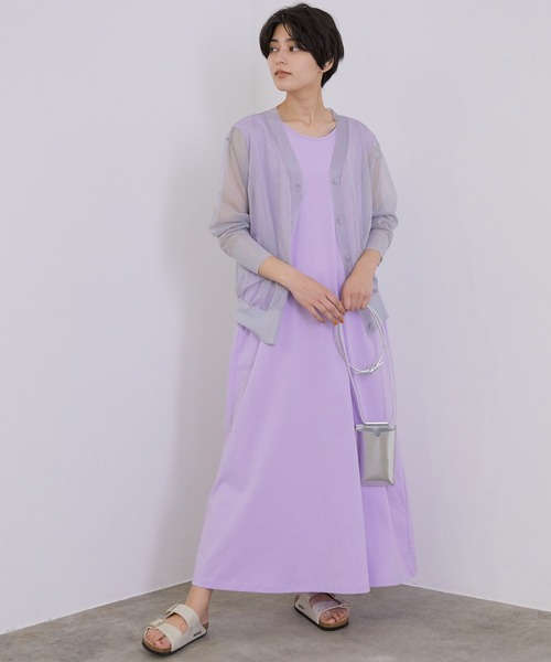 MADEMOISELLE ROPE'（マドモアゼル ロペ）の「シアーコクーンカーディガン（カーディガン/ボレロ・レディース・ベージュ/グレー・38）」の3枚目の写真