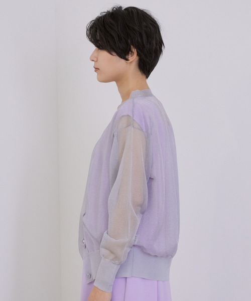 MADEMOISELLE ROPE'（マドモアゼル ロペ）の「シアーコクーンカーディガン（カーディガン/ボレロ・レディース・ベージュ/グレー・38）」の6枚目の写真