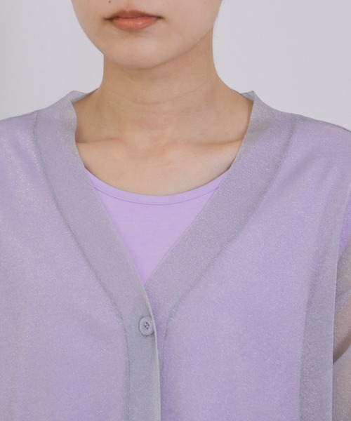 MADEMOISELLE ROPE'（マドモアゼル ロペ）の「シアーコクーンカーディガン（カーディガン/ボレロ・レディース・ベージュ/グレー・38）」の8枚目の写真