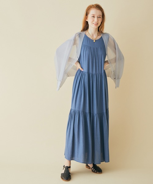 MADEMOISELLE ROPE'（マドモアゼル ロペ）の「シアーコクーンカーディガン（カーディガン/ボレロ・レディース・ベージュ/グレー・38）」の15枚目の写真