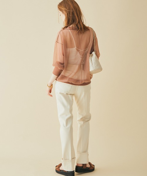 MADEMOISELLE ROPE'（マドモアゼル ロペ）の「シアーコクーンカーディガン（カーディガン/ボレロ・レディース・ベージュ/グレー・38）」の14枚目の写真