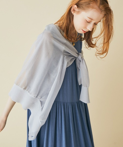 MADEMOISELLE ROPE'（マドモアゼル ロペ）の「シアーコクーンカーディガン（カーディガン/ボレロ・レディース・ベージュ/グレー・38）」の20枚目の写真