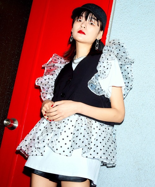 Narcissus（ナルシス）の「【Narcissus】ドットベストTセット（Tシャツ 
