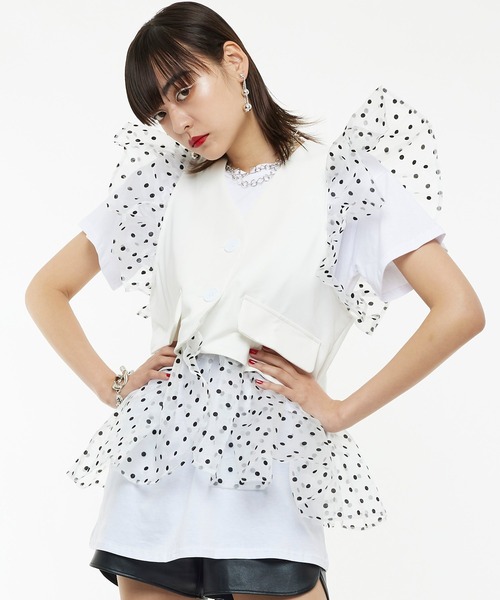 Narcissus（ナルシス）の「【Narcissus】ドットベストTセット（Tシャツ 