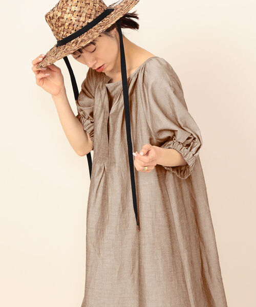 美品NOLLEY'Sノーリーズ24SSラメ入り大人可愛いギャザーワンピース♪ 美品NOLLEY'Sノーリーズ24SSラメ入り大人可愛いギャザー
