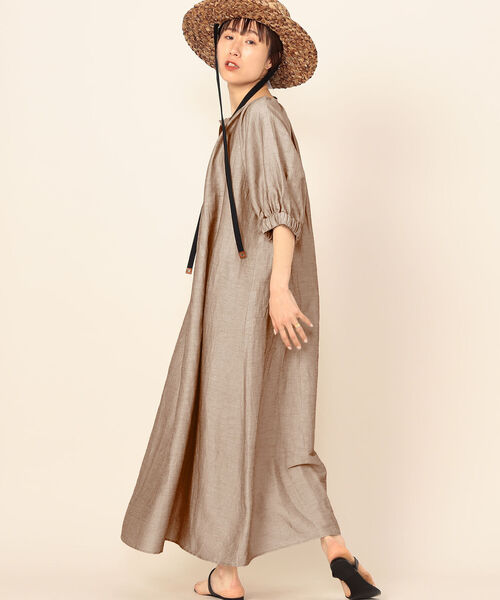 美品✨NOLLEY'S ノーリーズ ワンピース ベージュフォーマルワンピース セール】◇【WEB限定】ワンピース風オールインワン（ワンピース
