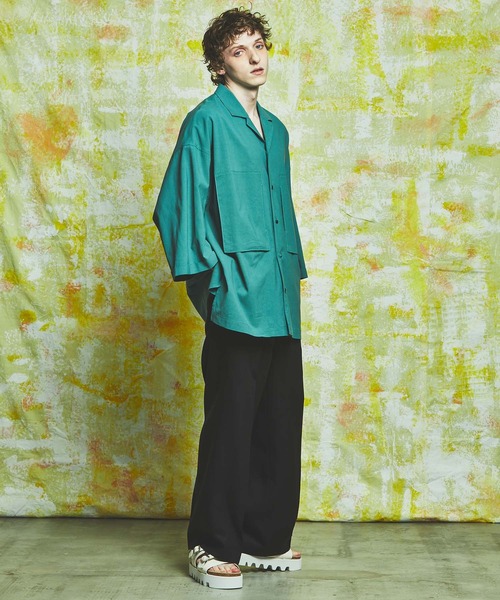 MAISON SPECIAL（メゾンスペシャル）の「《ユニセックスアイテム》エクストラプライムオーバーショートスリーブオープンカラーシャツ 【MAISON SPECIAL/メゾンスペシャル】（シャツ/ブラウス・メンズ・ブラック/グリーン/パープル/イエロー・1/0/2）」の18枚目の写真