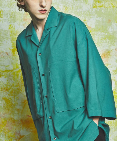 MAISON SPECIAL（メゾンスペシャル）の「《ユニセックスアイテム》エクストラプライムオーバーショートスリーブオープンカラーシャツ 【MAISON SPECIAL/メゾンスペシャル】（シャツ/ブラウス・メンズ・ブラック/グリーン/パープル/イエロー・1/0/2）」の11枚目の写真