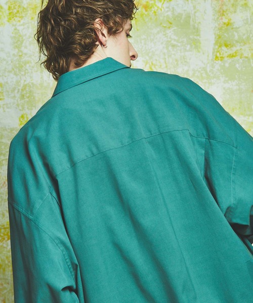 MAISON SPECIAL（メゾンスペシャル）の「《ユニセックスアイテム》エクストラプライムオーバーショートスリーブオープンカラーシャツ 【MAISON SPECIAL/メゾンスペシャル】（シャツ/ブラウス・メンズ・ブラック/グリーン/パープル/イエロー・1/0/2）」の8枚目の写真