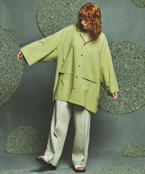 MAISON SPECIAL（メゾンスペシャル）の「《ユニセックスアイテム》エクストラプライムオーバーショートスリーブオープンカラーシャツ 【MAISON SPECIAL/メゾンスペシャル】（シャツ/ブラウス・メンズ・ブラック/グリーン/パープル/イエロー・1/0/2）」の16枚目の写真