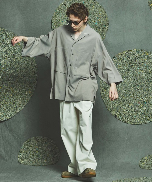 MAISON SPECIAL（メゾンスペシャル）の「《ユニセックスアイテム》エクストラプライムオーバーショートスリーブオープンカラーシャツ 【MAISON SPECIAL/メゾンスペシャル】（シャツ/ブラウス・メンズ・ブラック/グリーン/パープル/イエロー・1/0/2）」の17枚目の写真