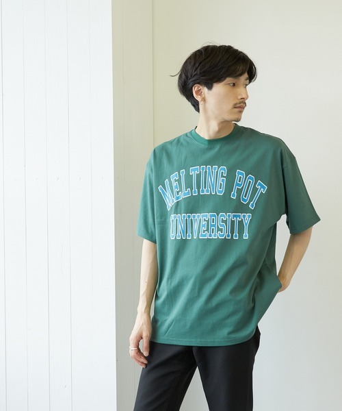 VIBGYOR(ヴィブジョー)の「【VIBGYOR BY AS】カレッジプリントTEE(RE)(Tシャツ/カットソー・メンズ・ホワイト/グリーン/ブラック系その他・MEDIUM/LARGE)」の8枚目の写真