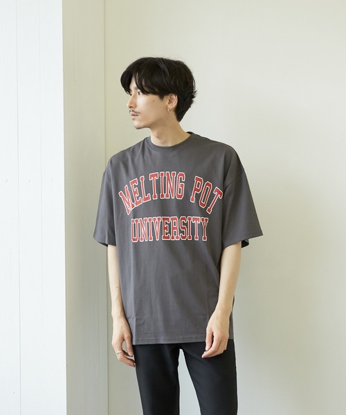 VIBGYOR(ヴィブジョー)の「【VIBGYOR BY AS】カレッジプリントTEE(RE)(Tシャツ/カットソー・メンズ・ホワイト/グリーン/ブラック系その他・MEDIUM/LARGE)」の6枚目の写真
