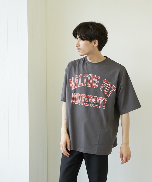 VIBGYOR(ヴィブジョー)の「【VIBGYOR BY AS】カレッジプリントTEE(RE)(Tシャツ/カットソー・メンズ・ホワイト/グリーン/ブラック系その他・MEDIUM/LARGE)」の7枚目の写真