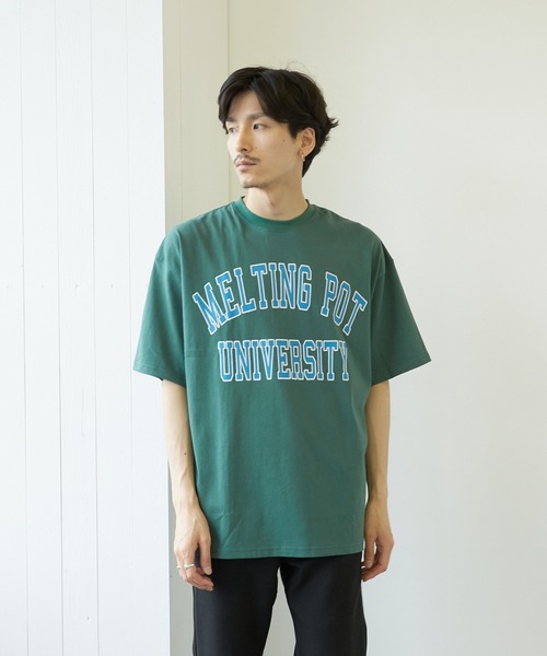 VIBGYOR(ヴィブジョー)の「【VIBGYOR BY AS】カレッジプリントTEE(RE)(Tシャツ/カットソー・メンズ・ホワイト/グリーン/ブラック系その他・MEDIUM/LARGE)」の9枚目の写真