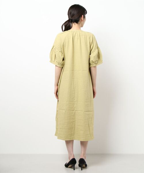 接触冷感バルーンスリーブギャザーワンピース ワンピース Samansa ワンピース ドレス Mos2 サマンサ モスモス のファッション セール Samansa Mos2 サマンサ