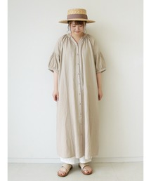 Samansa Mos2 | 接触冷感バルーンスリーブギャザーワンピース(ワンピース)