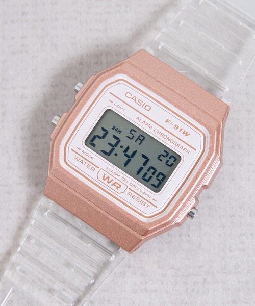 CASIO(カシオ)の「CASIO:カシオ/デジタルクリアウォッチ腕時計 F-91WS-2 F-91WS-4 F-91WS-7 F-91WS-8(デジタル腕時計・レディース・グレー/ピンク/ブルー/クリア/ピンクゴールド/イエローゴールド・FREE)」の12枚目の写真