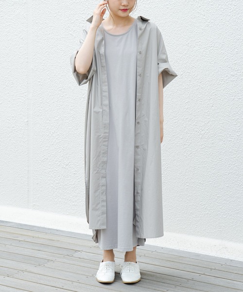 PUAL CE CIN（ピュアルセシン）の「【Du noir】タイプライター比翼ワンピース（ワンピース・レディース・ホワイト/ブラック/グレー・FREE）」の16枚目の写真