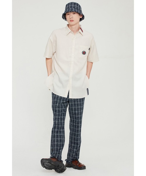 ROMANTIC CROWN(ロマンティッククラウン)の「『ROMANTIC CROWN』BACK LINE HALF SHIRT/バックライン 半袖シャツ(シャツ/ブラウス・レディース・ホワイト/ネイビー/アイボリー・M)」の7枚目の写真