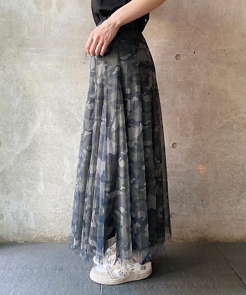 Desert Rose(デザートローズ)の「【TORANOI/トラノイ】迷彩プリントチュールスカート(スカート・レディース・グリーン系その他/グレー系その他・FREE)」の8枚目の写真